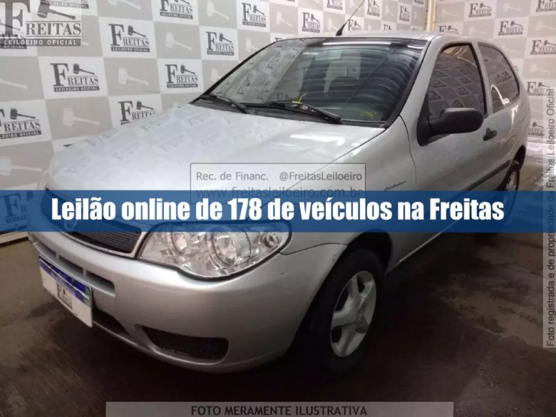 Leiloeira Freitas abre leilão online de 178 veículos recuperados de financiamento